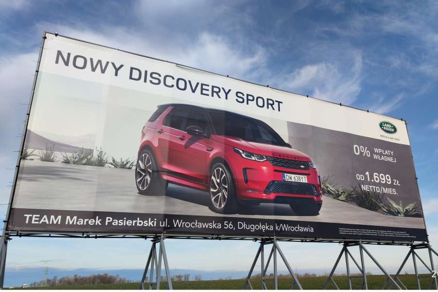 Powierzchnie reklamowe - AOW Zabrodzie, Bielany Wrocławskie>Poznań Land Rover 6