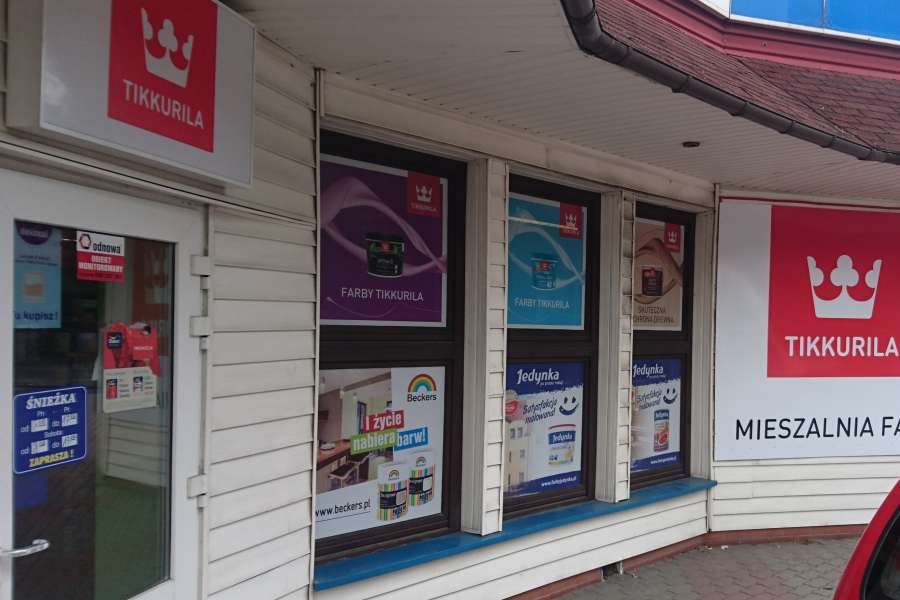 Kasetony reklamowe - kaseton w ramie aluminiowej tikkurila