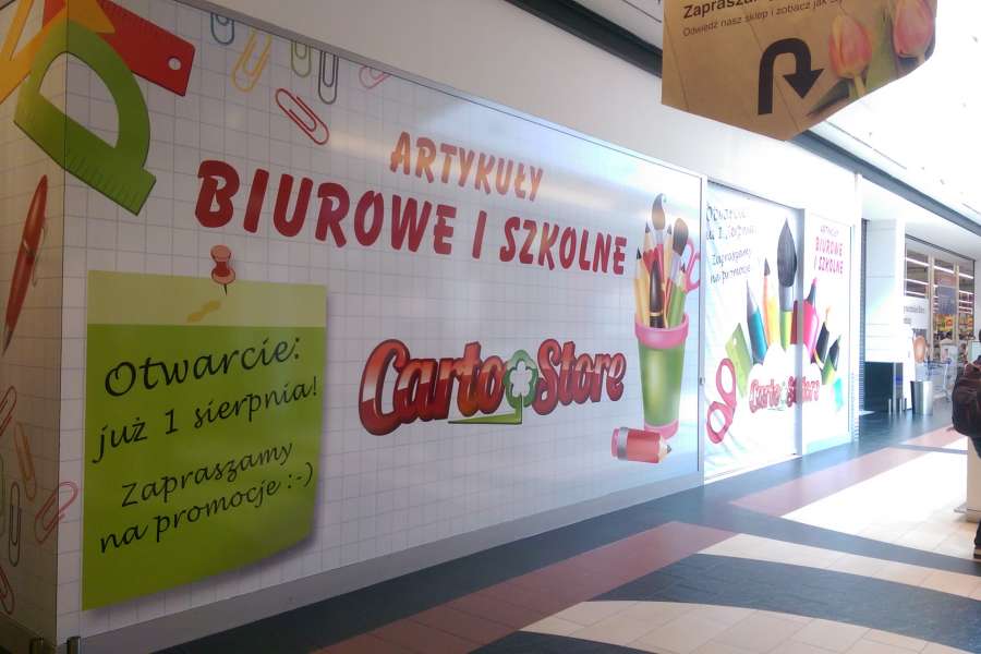 Galeria Everest - wyklejanie witryn Cartostore Magnolia Wrocław 