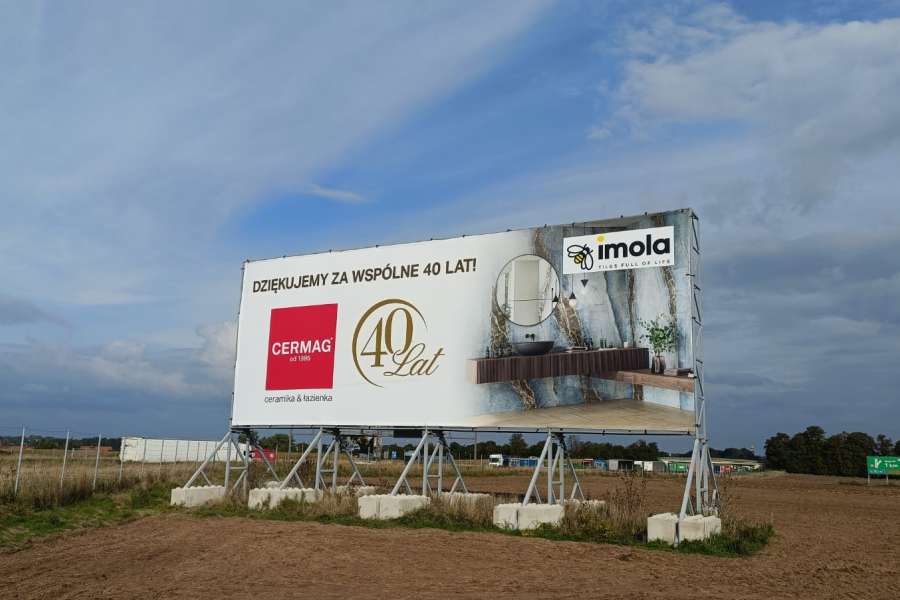 Powierzchnie reklamowe - A4 Kąty Wrocławskie, kierunek Wrocław, Cermag Imola