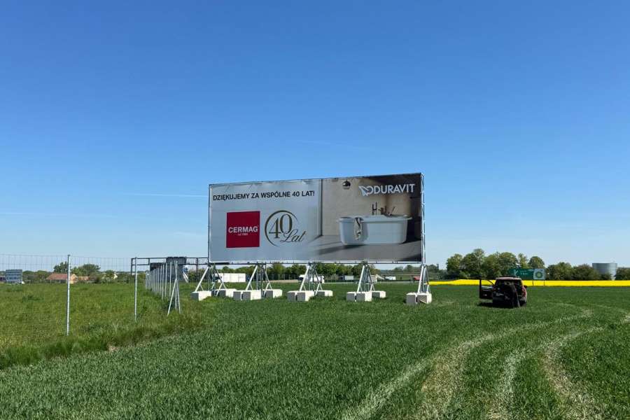 Powierzchnie reklamowe - A4 Kąty Wrocławskie, kierunek Wrocław, Cermag Duravit